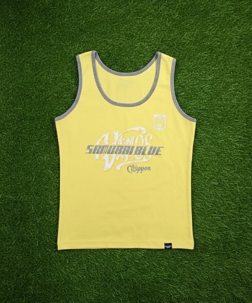 JFA STORE】 タンクトップ SAMURAI BLUE ロゴプリント リブリンガー