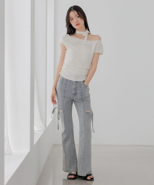 Heather(ヘザー)の「リボンラインストーンTEE 1042465(Tシャツ/カットソー・レディース・ブラック系その他/ホワイト系その他/イエロー・FREE)」の8枚目の写真