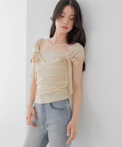 Heather(ヘザー)の「リボンラインストーンTEE 1042465(Tシャツ/カットソー・レディース・ブラック系その他/ホワイト系その他/イエロー・FREE)」の21枚目の写真