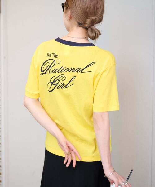 OUTDOOR PRODUCTS(アウトドアプロダクツ)の「Rational Girl コットンフライスリンガーTEE(Tシャツ/カットソー・レディース・アイボリー/グリーン/グレー/イエロー・FREE)」の2枚目の写真