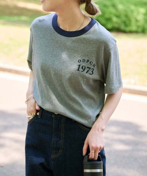 OUTDOOR PRODUCTS(アウトドアプロダクツ)の「Rational Girl コットンフライスリンガーTEE(Tシャツ/カットソー・レディース・アイボリー/グリーン/グレー/イエロー・FREE)」の5枚目の写真