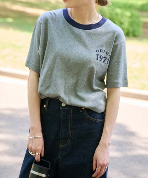 OUTDOOR PRODUCTS(アウトドアプロダクツ)の「Rational Girl コットンフライスリンガーTEE(Tシャツ/カットソー・レディース・アイボリー/グリーン/グレー/イエロー・FREE)」の6枚目の写真