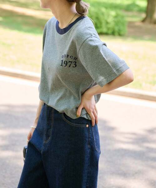 OUTDOOR PRODUCTS(アウトドアプロダクツ)の「Rational Girl コットンフライスリンガーTEE(Tシャツ/カットソー・レディース・アイボリー/グリーン/グレー/イエロー・FREE)」の7枚目の写真