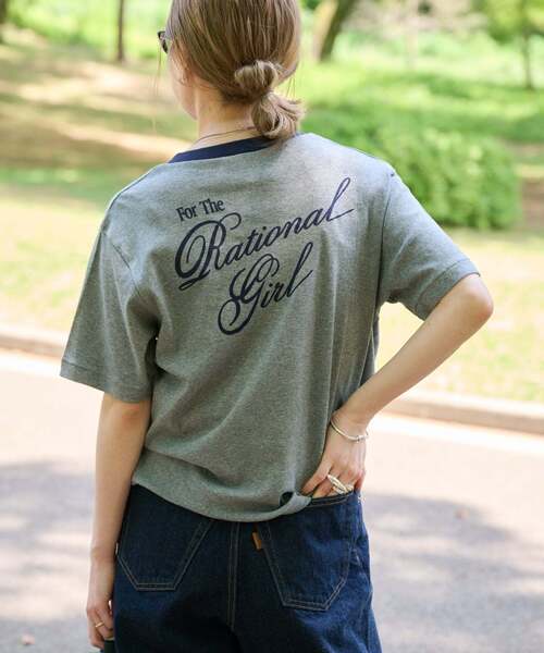 OUTDOOR PRODUCTS(アウトドアプロダクツ)の「Rational Girl コットンフライスリンガーTEE(Tシャツ/カットソー・レディース・アイボリー/グリーン/グレー/イエロー・FREE)」の8枚目の写真