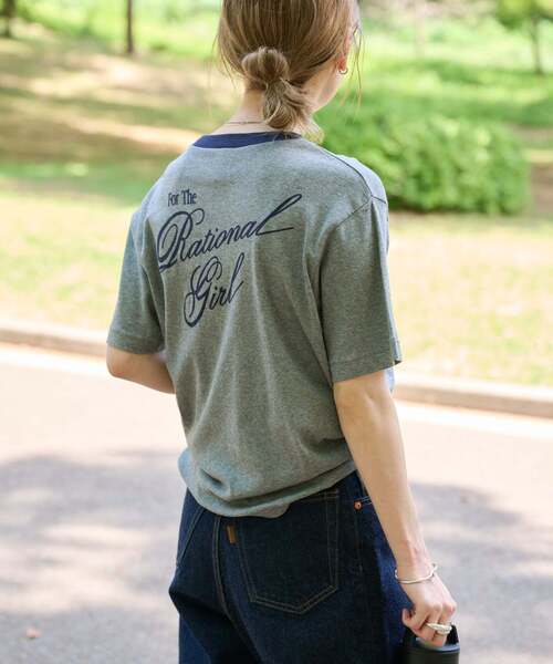 OUTDOOR PRODUCTS(アウトドアプロダクツ)の「Rational Girl コットンフライスリンガーTEE(Tシャツ/カットソー・レディース・アイボリー/グリーン/グレー/イエロー・FREE)」の9枚目の写真