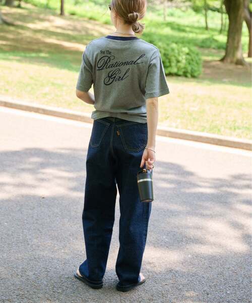 OUTDOOR PRODUCTS(アウトドアプロダクツ)の「Rational Girl コットンフライスリンガーTEE(Tシャツ/カットソー・レディース・アイボリー/グリーン/グレー/イエロー・FREE)」の13枚目の写真