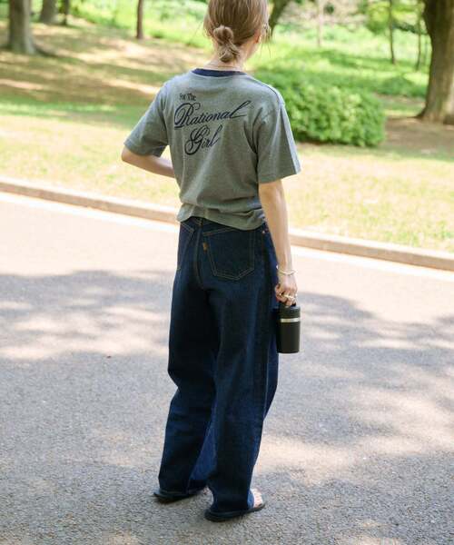 OUTDOOR PRODUCTS(アウトドアプロダクツ)の「Rational Girl コットンフライスリンガーTEE(Tシャツ/カットソー・レディース・アイボリー/グリーン/グレー/イエロー・FREE)」の14枚目の写真