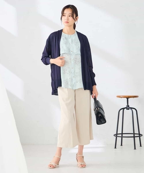 a.v.v(アーヴェヴェ)の「バックプリーツトッパーカーディガン(カーディガン/ボレロ・レディース・ネイビー/グレー系その他・40/38)」の5枚目の写真