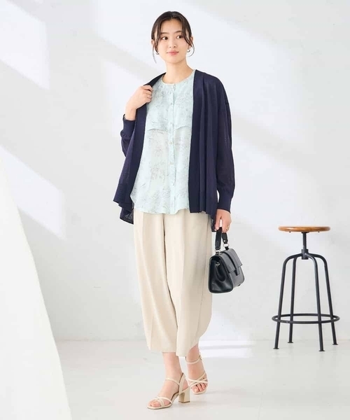 a.v.v(アーヴェヴェ)の「バックプリーツトッパーカーディガン(カーディガン/ボレロ・レディース・ネイビー/グレー系その他・40/38)」の6枚目の写真