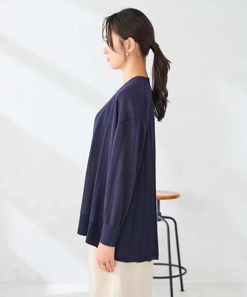 a.v.v(アーヴェヴェ)の「バックプリーツトッパーカーディガン(カーディガン/ボレロ・レディース・ネイビー/グレー系その他・40/38)」の17枚目の写真