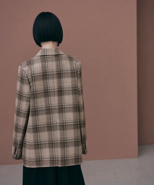 EMMEL REFINES(エメルリファインズ)の「<EMMEL REFINES>EM ミックス ツイード チェック ジャケット(テーラードジャケット・レディース・ベージュ/ダークブラウン・M/S)」の5枚目の写真
