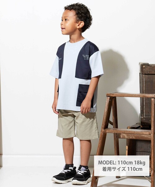 WASK(ワスク)の「5分丈 配色スリットパンツ(110~160cm)(その他パンツ・キッズ・ベージュ/ブラック・140cm/160cm/150cm/130cm)」の3枚目の写真