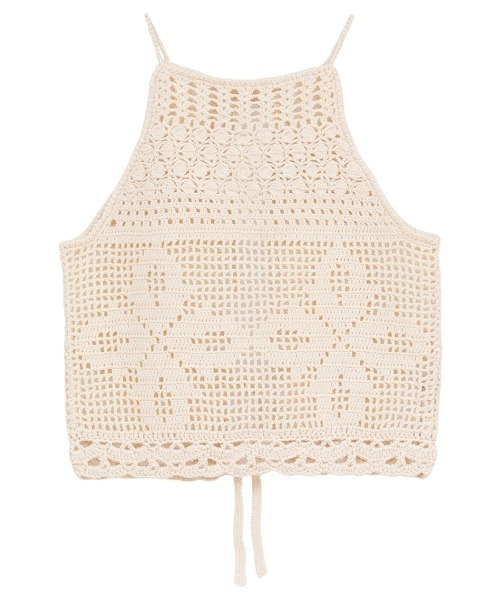 CLANE（クラネ）の「CROCHET CAMI KNIT TOPS 10106-2333（ニット/セーター・レディース・オフホワイト/レッド・FREE）」の16枚目の写真