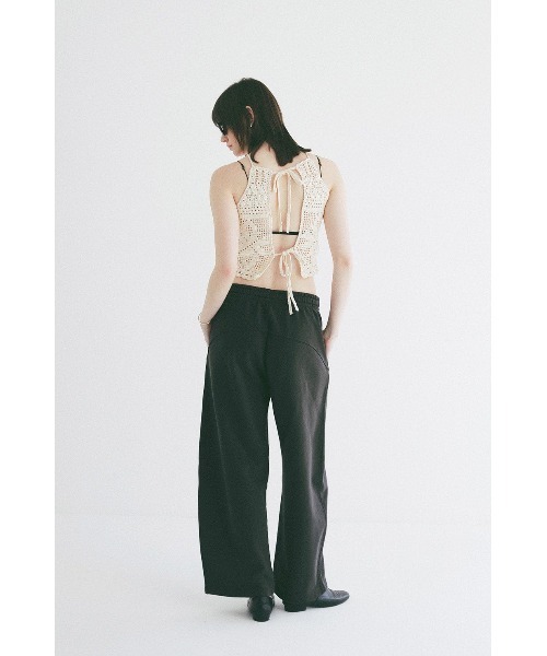 CLANE（クラネ）の「CROCHET CAMI KNIT TOPS 10106-2333（ニット/セーター・レディース・オフホワイト/レッド・FREE）」の5枚目の写真