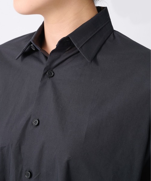 GURTWEIN（ ガーウィン）の「【GURTWEIN/ガーウィン】Cotton poplin ruffle cuffed boxy blouse（シャツ/ブラウス・レディース・ブラック/ホワイト・S）」の7枚目の写真