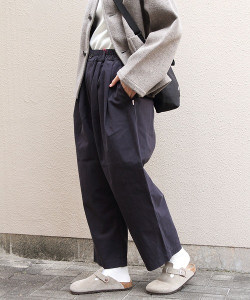 DANTON(ダントン)の「DANATON/ダントン イージーパンツ EASY PANTS DT-E0212 CNO(チノパンツ・レディース・ベージュ/ネイビー・38)」の4枚目の写真