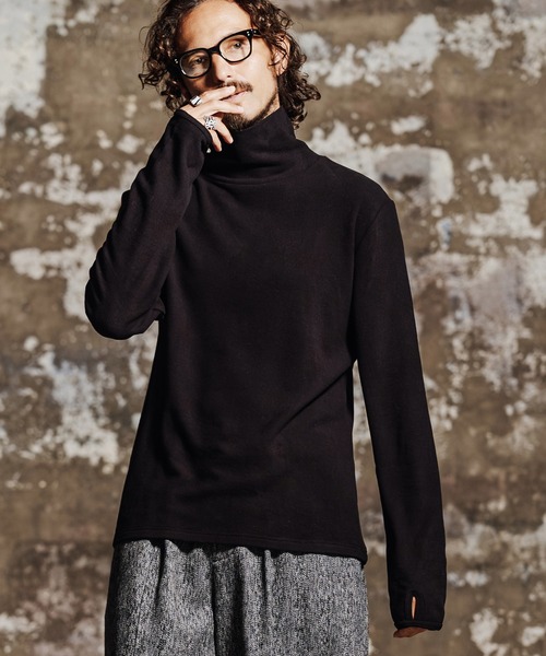 Jih Nunc(ジーヌンク)の「mlt5764- 指ぬき付き起毛タートルネックカットソー(JIH-R1199)(Tシャツ/カットソー・メンズ・ベージュ/ブラック/ワイン・L/M/S)」の10枚目の写真