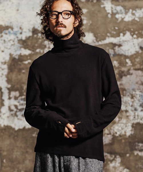 Jih Nunc(ジーヌンク)の「mlt5764- 指ぬき付き起毛タートルネックカットソー(JIH-R1199)(Tシャツ/カットソー・メンズ・ベージュ/ブラック/ワイン・L/M/S)」の11枚目の写真