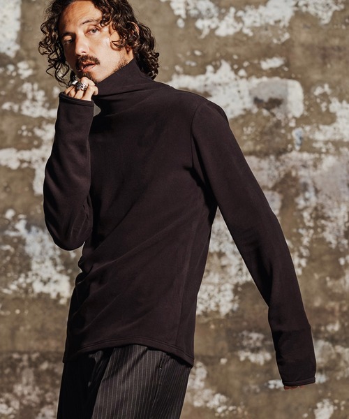 Jih Nunc(ジーヌンク)の「mlt5764- 指ぬき付き起毛タートルネックカットソー(JIH-R1199)(Tシャツ/カットソー・メンズ・ベージュ/ブラック/ワイン・L/M/S)」の18枚目の写真