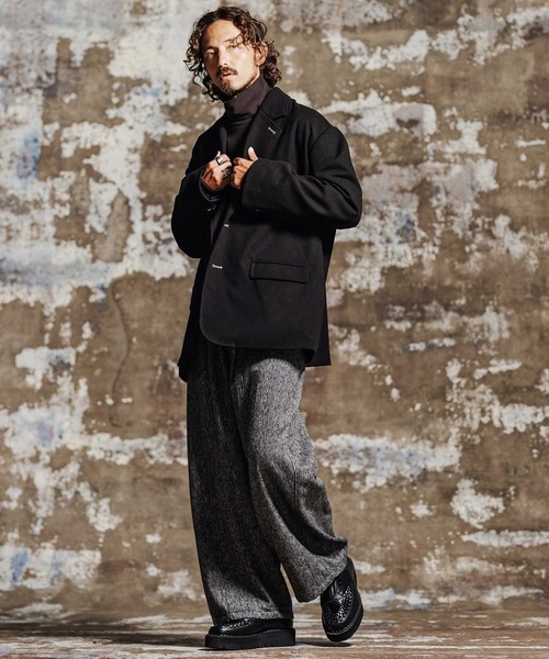 Jih Nunc(ジーヌンク)の「mlt5764- 指ぬき付き起毛タートルネックカットソー(JIH-R1199)(Tシャツ/カットソー・メンズ・ベージュ/ブラック/ワイン・L/M/S)」の21枚目の写真