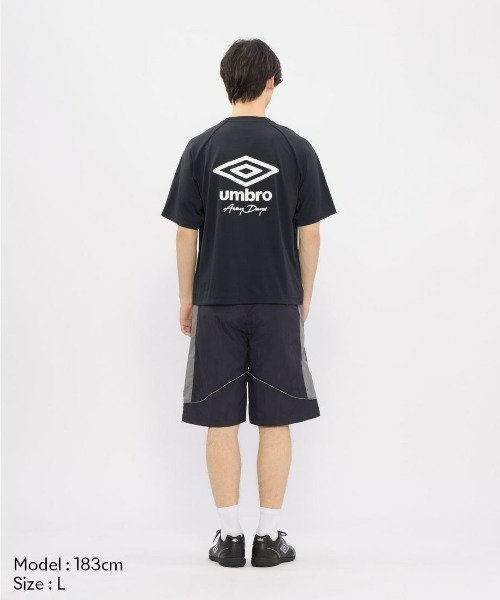 UMBRO(アンブロ)の「umbro/アンブロ ダンボールニットオーバーサイズ半袖シャツ(Tシャツ/カットソー・メンズ・ネイビー/オフホワイト/グレイッシュブルー・S/L/O/M)」の15枚目の写真