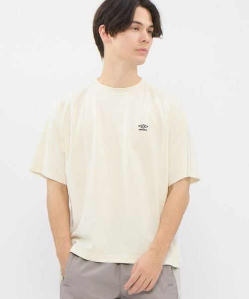 UMBRO(アンブロ)の「umbro/アンブロ ダンボールニットオーバーサイズ半袖シャツ(Tシャツ/カットソー・メンズ・ネイビー/オフホワイト/グレイッシュブルー・S/L/O/M)」の4枚目の写真