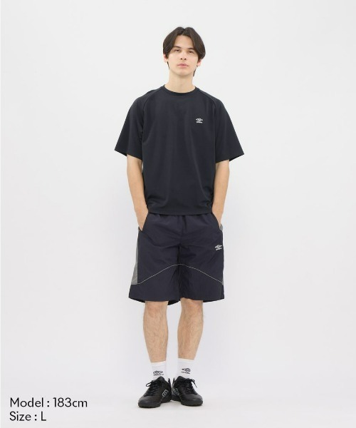 UMBRO(アンブロ)の「umbro/アンブロ ダンボールニットオーバーサイズ半袖シャツ(Tシャツ/カットソー・メンズ・ネイビー/オフホワイト/グレイッシュブルー・S/L/O/M)」の16枚目の写真