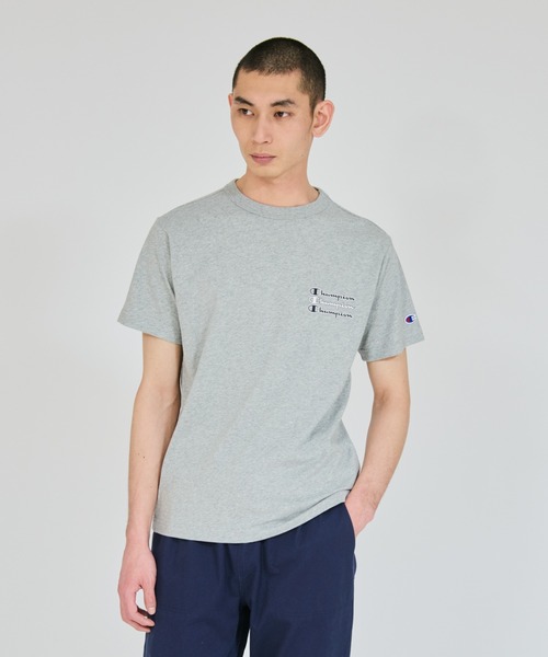 Champion(チャンピオン)の「【Champion/チャンピオン】メンズ ベーシック ショートスリーブTシャツ(Tシャツ/カットソー・メンズ・グレー/ブラック/オリーブ/ホワイト・LARGE/X-LARGE/MEDIUM)」の1枚目の写真