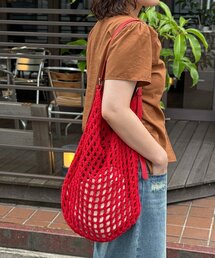 カラーニットメッシュバッグ