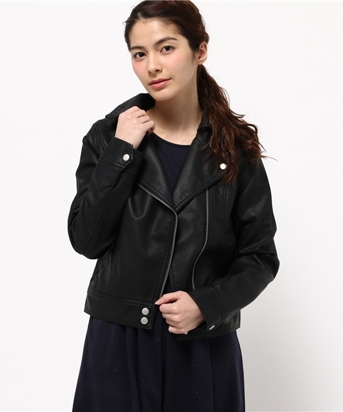 one after another NICE CLAUP（ワンアフターアナザーナイスクラップ）の「【ナイスクラップ】ライダースジャケット（ライダースジャケット・レディース・アイボリー/ブラック・FREE）」の13枚目の写真