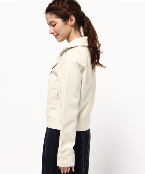 one after another NICE CLAUP（ワンアフターアナザーナイスクラップ）の「【ナイスクラップ】ライダースジャケット（ライダースジャケット・レディース・アイボリー/ブラック・FREE）」の4枚目の写真