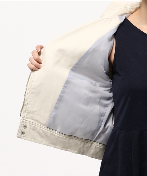 one after another NICE CLAUP（ワンアフターアナザーナイスクラップ）の「【ナイスクラップ】ライダースジャケット（ライダースジャケット・レディース・アイボリー/ブラック・FREE）」の10枚目の写真