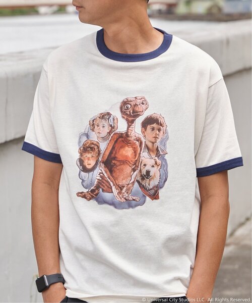 VENCEEXCHANGE（ヴァンスエクスチェンジ）の「『 E.T. 』デザイン リンガーTシャツ（Tシャツ/カットソー・メンズ・グレー/レッド/ネイビー・M/L/LL/S）」の4枚目の写真