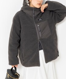 【WEB&一部店舗限定色アイテム】【TAION/タイオン】ボア×ダウンフーミドル丈ダウン(リバーシブル)