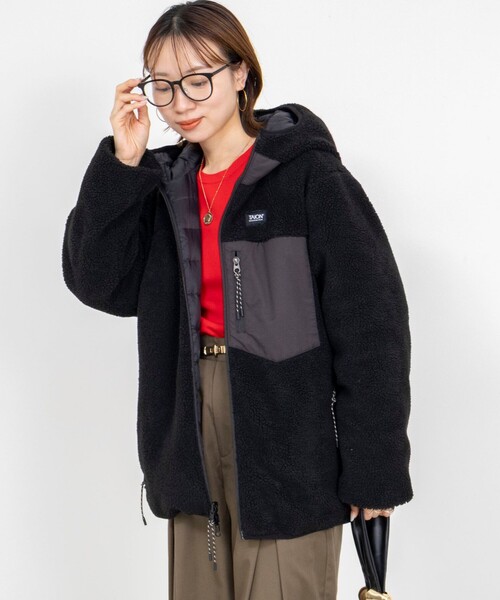 NOLLEY’S（ノーリーズ）の「◇【WEB限定】【TAION/タイオン】ボア×ダウンフーミドル丈ダウン(リバーシブル)（ダウンジャケット/コート・レディース・ネイビー/ブラック・S/M）」の7枚目の写真