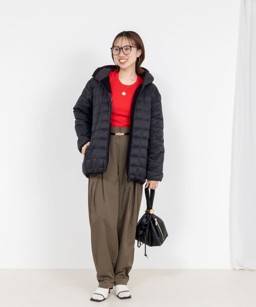 NOLLEY’S（ノーリーズ）の「◇【WEB限定】【TAION/タイオン】ボア×ダウンフーミドル丈ダウン(リバーシブル)（ダウンジャケット/コート・レディース・ネイビー/ブラック・S/M）」の14枚目の写真