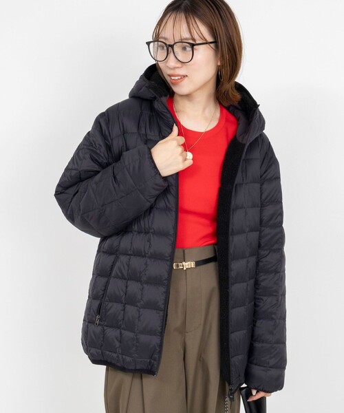 NOLLEY’S（ノーリーズ）の「◇【WEB限定】【TAION/タイオン】ボア×ダウンフーミドル丈ダウン(リバーシブル)（ダウンジャケット/コート・レディース・ネイビー/ブラック・S/M）」の18枚目の写真