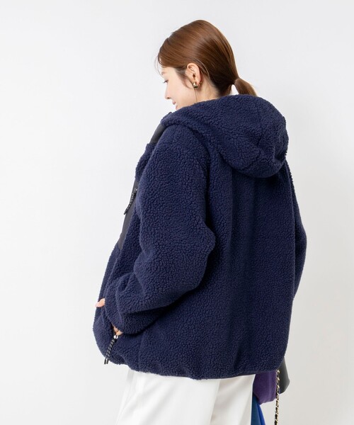 NOLLEY’S(ノーリーズ)の「【WEB&一部店舗限定色アイテム】【TAION/タイオン】ボア×ダウンフーミドル丈ダウン(リバーシブル)(ダウンジャケット/コート・レディース・ネイビー/ブラック/ライトグレー・S/M)」の6枚目の写真
