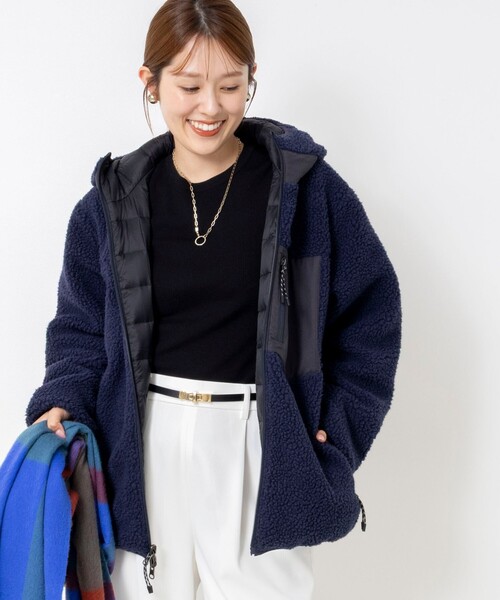 NOLLEY’S(ノーリーズ)の「【WEB&一部店舗限定色アイテム】【TAION/タイオン】ボア×ダウンフーミドル丈ダウン(リバーシブル)(ダウンジャケット/コート・レディース・ネイビー/ブラック/ライトグレー・S/M)」の8枚目の写真