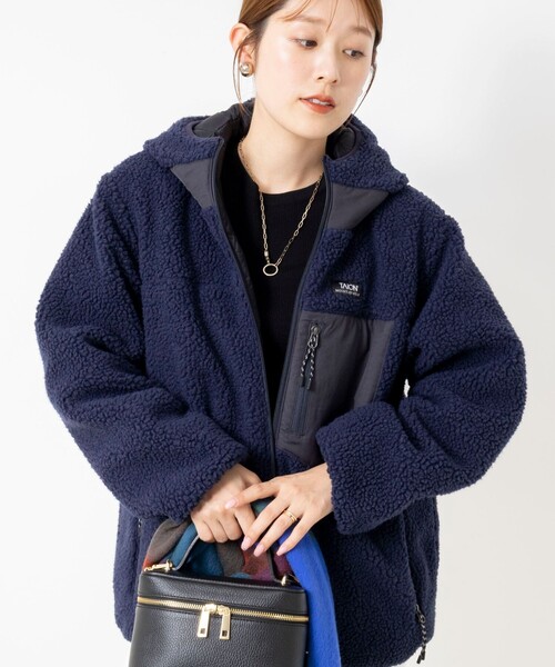 NOLLEY’S(ノーリーズ)の「【WEB&一部店舗限定色アイテム】【TAION/タイオン】ボア×ダウンフーミドル丈ダウン(リバーシブル)(ダウンジャケット/コート・レディース・ネイビー/ブラック/ライトグレー・S/M)」の10枚目の写真