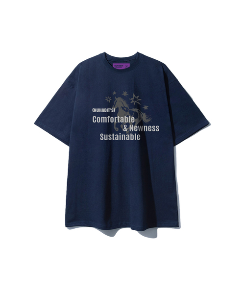 NUHABIT(ニューハビット)の「N/H NEWNESS オーバーサイズ 半袖 (GOS2-6NH1377)(Tシャツ/カットソー・メンズ・ネイビー/ホワイト/ブラック/ライトグレー・MEDIUM/LARGE/X-LARGE)」の4枚目の写真