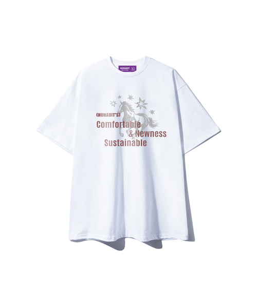 NUHABIT(ニューハビット)の「N/H NEWNESS オーバーサイズ 半袖 (GOS2-6NH1377)(Tシャツ/カットソー・メンズ・ネイビー/ホワイト/ブラック/ライトグレー・MEDIUM/LARGE/X-LARGE)」の2枚目の写真
