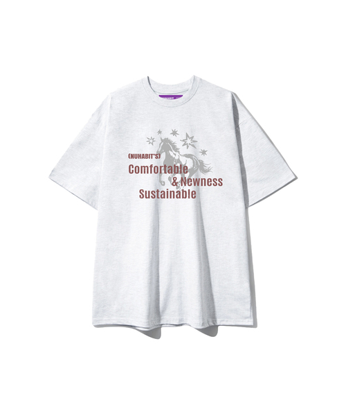 NUHABIT(ニューハビット)の「N/H NEWNESS オーバーサイズ 半袖 (GOS2-6NH1377)(Tシャツ/カットソー・メンズ・ネイビー/ホワイト/ブラック/ライトグレー・MEDIUM/LARGE/X-LARGE)」の3枚目の写真