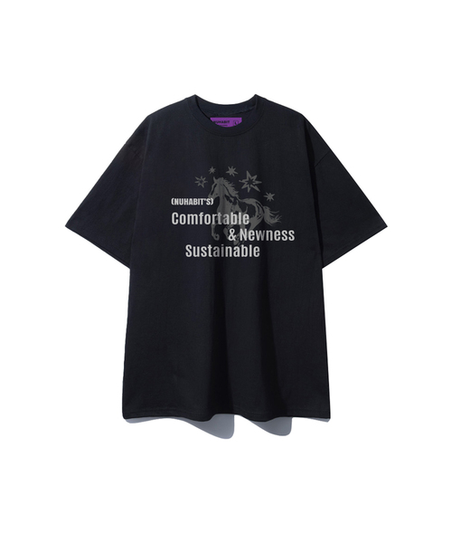 NUHABIT(ニューハビット)の「N/H NEWNESS オーバーサイズ 半袖 (GOS2-6NH1377)(Tシャツ/カットソー・メンズ・ネイビー/ホワイト/ブラック/ライトグレー・MEDIUM/LARGE/X-LARGE)」の1枚目の写真
