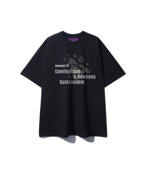 NUHABIT(ニューハビット)の「N/H NEWNESS オーバーサイズ 半袖 (GOS2-6NH1377)(Tシャツ/カットソー・メンズ・ネイビー/ホワイト/ブラック/ライトグレー・MEDIUM/LARGE/X-LARGE)」の5枚目の写真