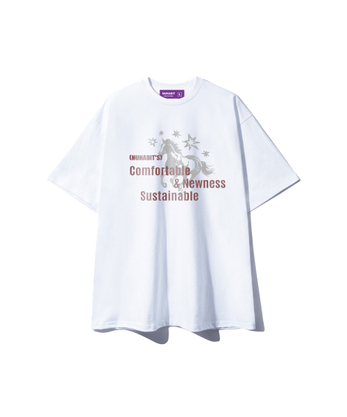 NUHABIT(ニューハビット)の「N/H NEWNESS オーバーサイズ 半袖 (GOS2-6NH1377)(Tシャツ/カットソー・メンズ・ネイビー/ホワイト/ブラック/ライトグレー・MEDIUM/LARGE/X-LARGE)」の6枚目の写真