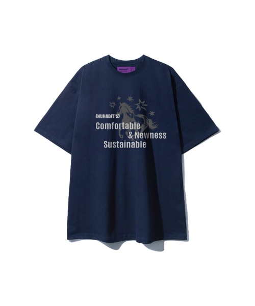 NUHABIT(ニューハビット)の「N/H NEWNESS オーバーサイズ 半袖 (GOS2-6NH1377)(Tシャツ/カットソー・メンズ・ネイビー/ホワイト/ブラック/ライトグレー・MEDIUM/LARGE/X-LARGE)」の7枚目の写真
