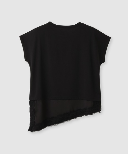 NAVY(ネイビー)の「【SARARI/サラリ】接触冷感 UVカット 裾アシンメトリー レース Tシャツ(Tシャツ/カットソー・レディース・ブラウン/オフホワイト/ブラック・M/L)」の4枚目の写真