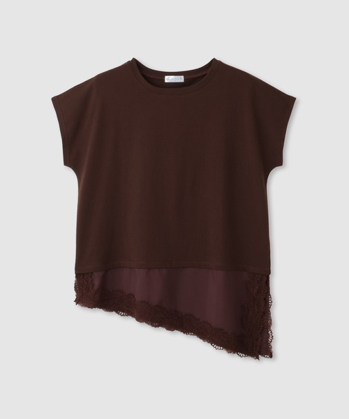 NAVY(ネイビー)の「【SARARI/サラリ】接触冷感 UVカット 裾アシンメトリー レース Tシャツ(Tシャツ/カットソー・レディース・ブラウン/オフホワイト/ブラック・M/L)」の22枚目の写真