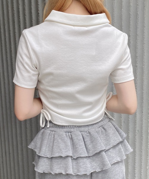 INGNI（イング）の「襟付きダブルジップラメリブトップス（Tシャツ/カットソー・レディース・ブラック/グレー/オフホワイト・M）」の13枚目の写真